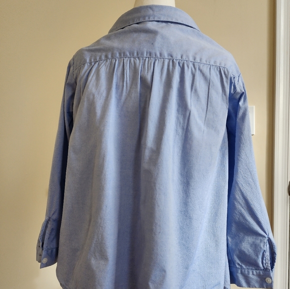 Sandy Liang Devlin Layered Cotton & Mesh top in blue - Picture 8 of 8